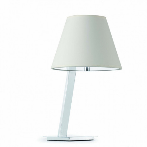 Lampe de table chromée avec un abat jour blanc - Faro|Lampes à poser|Lampe Avenue