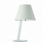 Lampe de table chromée avec un abat jour blanc - Faro|Lampes à poser|Lampe Avenue