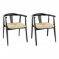 Lot de 2 Fauteuils à Dîner "Yamato" 73cm Noir|Chaise|Paris Prix