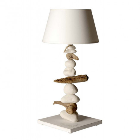 Grande lampe bois flotté et galets|Lampes à poser|Lampe Avenue