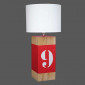 Lampe chevet en bois L34 et bande rouge|Lampes à poser|Lampe Avenue