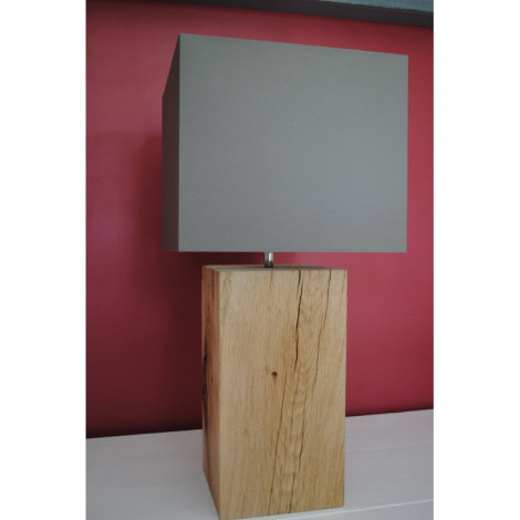 Lampe en bois abat-jour taupe|Lampes à poser|Lampe Avenue