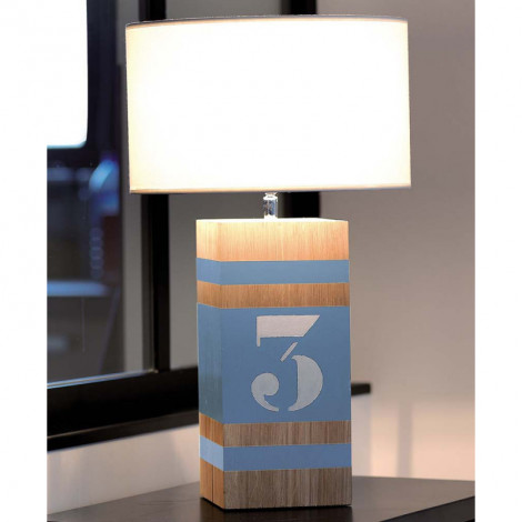 Lampe bleue en bois L34|Lampes à poser|Lampe Avenue