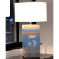 Lampe bleue en bois L34|Lampes à poser|Lampe Avenue