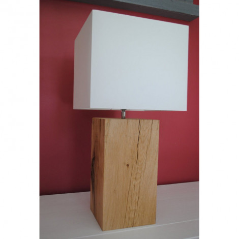 Lampe en bois abat-jour blanc|Lampes à poser|Lampe Avenue