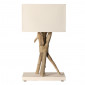 Lampe de table bois flotté abat jour blanc|Lampes à poser|Lampe Avenue