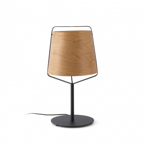 Lampe à poser noire abat-jour bois|Lampes à poser|Lampe Avenue