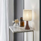 Lampe base tulipe effet bois foncé|Lampes à poser|Lampe Avenue