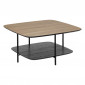 Table Basse Avec Étagère "Hodia" 75cm Naturel & Noir|Table Basse|Paris Prix