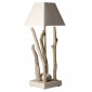 Lampe à poser bois flotté et galets abat jour blanc|Lampes à poser|Lampe Avenue