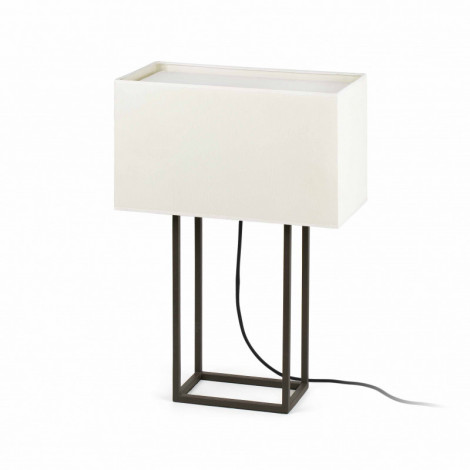 Lampe à poser métal marron abat-jour crème|Lampes à poser|Lampe Avenue