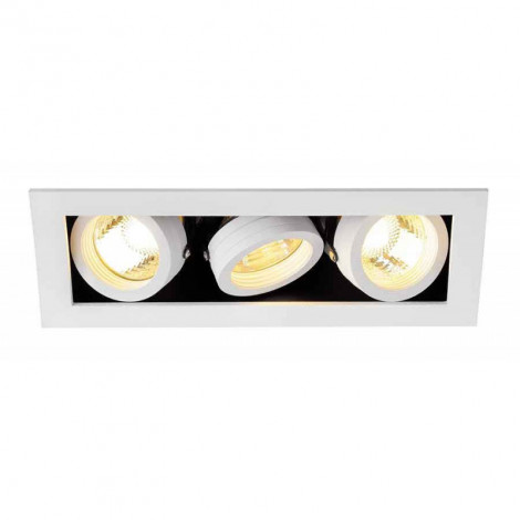 KADUX 3 GU10 encastré carré blanc max 3x50W|Spot|Lampe Avenue