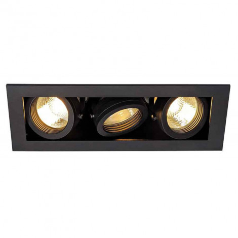 KADUX 3 GU10 encastré carré noir max 3x50W|Spot|Lampe Avenue