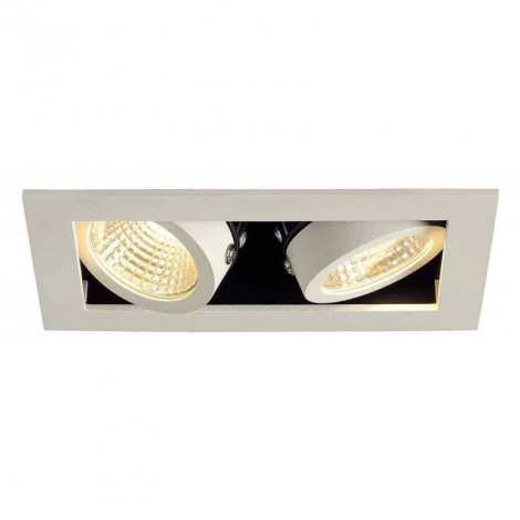 KIT KADUX 2 LED encastré carré blanc 15W 3000K 38° alim incluse|Spot|Lampe Avenue