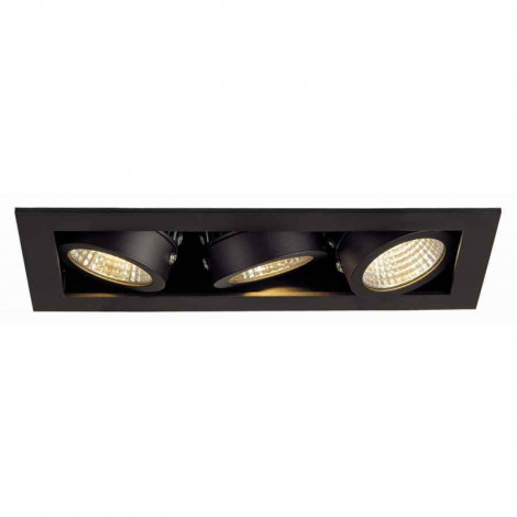 KIT KADUX 3 LED encastré carré noir 22W 3000K 38° alim incluse|Spot|Lampe Avenue