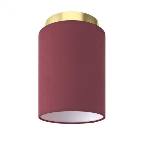 Petit plafonnier cylindrique or et tissu bordeaux|Plafonnier|Lampe Avenue