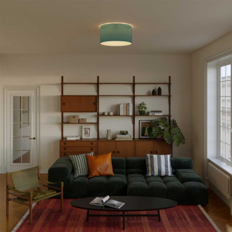 Plafonnier cylindrique bleu pétrole - 3 dimensions|Plafonnier|Lampe Avenue