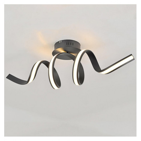 Grande Applique ou Plafonnier ondulée ruban LED noir - Kauai|Plafonnier|Kosilum Grande Applique ou Plafonnier ondulée ruban LED noir - Kauai|Plafonnier|Kosilum