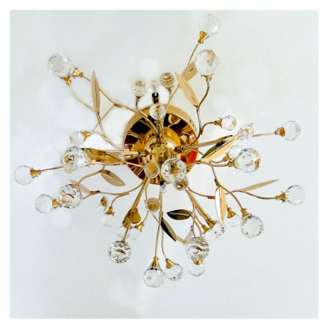 Plafonnier cristal doré 6 lumières - Gutenstein|Plafonnier|Kosilum