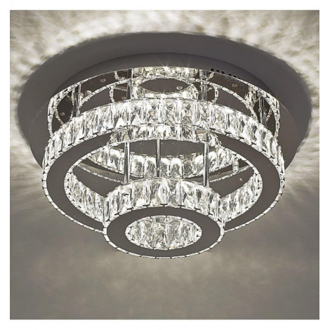 Plafonnier LED cristal 2 cercles design - Diez|Plafonnier|Kosilum Plafonnier LED cristal 2 cercles design - Diez|Plafonnier|Kosilum