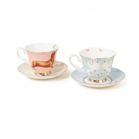 Tasse à thé Teckel et Caniche x2|Tasses et Mugs|Artecoboutique