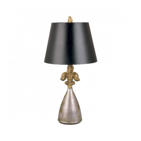 Lampe Rodrigue, or et argent, avec abat-jour noir|Lampes à poser|Luminaire Center