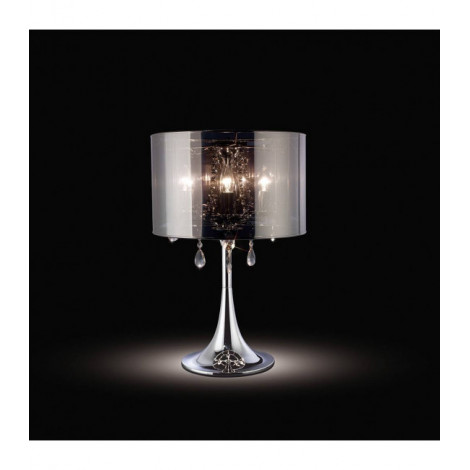 Lampe de Table Trace avec ChromeAbat jour 3 Ampoules chrome poli/PVC /cristal|Lampes à poser|Luminaire Center