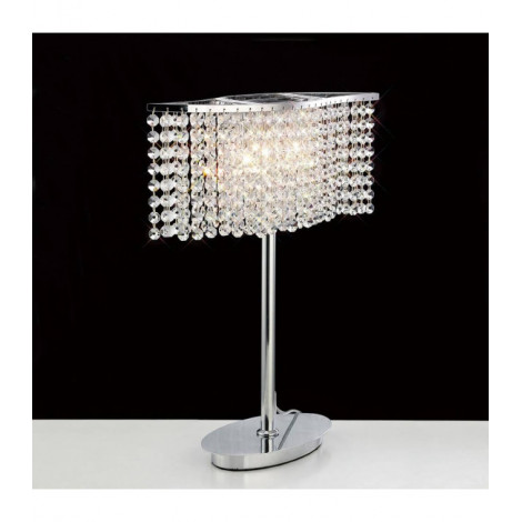 Lampe de Table Fabio 2 Ampoules chrome poli/cristal|Lampes à poser|Luminaire Center