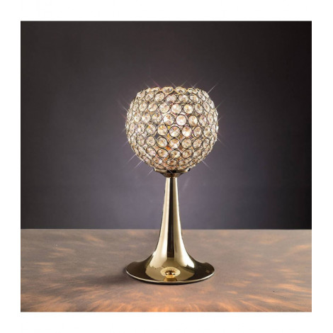 Lampe de Table Ava 2 Ampoules doré/cristal|Lampes à poser|Luminaire Center