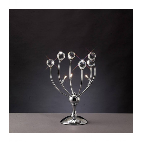 Lampe de Table Xeena 3 Ampoules chrome poli/cristal|Lampes à poser|Luminaire Center