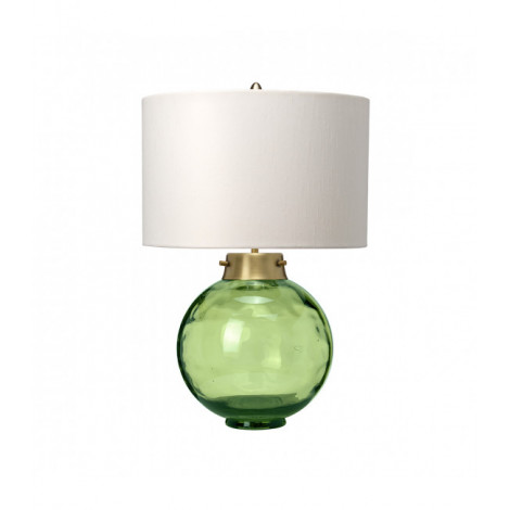 Lampe de table Kara Laiton de métaux vieux laiton - verrerie vert foncé 55,5 Cm|Lampes à poser|Luminaire Center