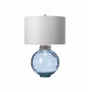 Lampe de table Kara Nickel poli métallique - Verrerie bleue 55,5 Cm|Lampes à poser|Luminaire Center