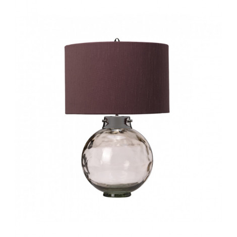 Lampe de table Kara Nickel poli métallique - Verrerie Fumée 55,5 Cm|Lampes à poser|Luminaire Center
