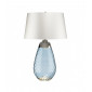 Lampe de table Lena Verre bleu teinté / ombre blanc cassé 74 Cm|Lampes à poser|Luminaire Center