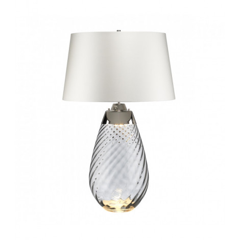 Lampe de table Lena Verre teinté fumée / ombre blanc cassé 74 Cm|Lampes à poser|Luminaire Center