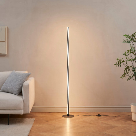 Lampadaire noir LED dimmable spirale moderne 148 cm - Telvo|Lampadaire|Kosilum