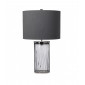 Lampe de table Reno Nickel poli métallique - Verrerie Fumée 35,5 Cm|Lampes à poser|Luminaire Center