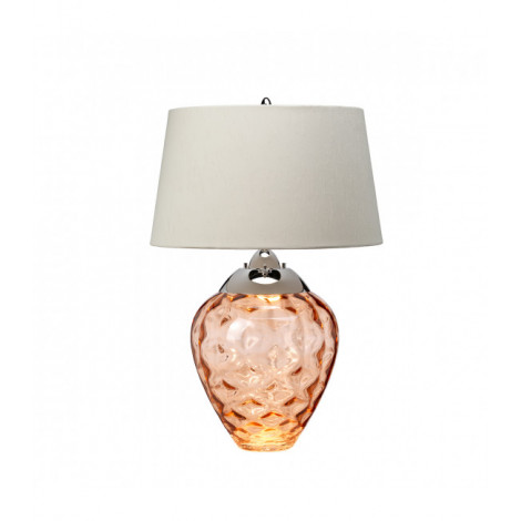 Lampe de table Samara Nickel poli de métaux - Saumon de verrerie 45,7 Cm|Lampes à poser|Luminaire Center