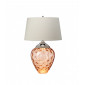 Lampe de table Samara Nickel poli de métaux - Saumon de verrerie 45,7 Cm|Lampes à poser|Luminaire Center