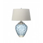 Lampe de table Samara Nickel poli en métal - Verrerie bleue bleue 45,7 Cm|Lampes à poser|Luminaire Center