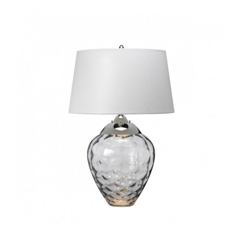 Lampe de table Samara Nickel poli en métal - Verrerie fumée 45,7 Cm|Lampes à poser|Luminaire Center