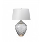 Lampe de table Samara Nickel poli en métal - Verrerie fumée 45,7 Cm|Lampes à poser|Luminaire Center