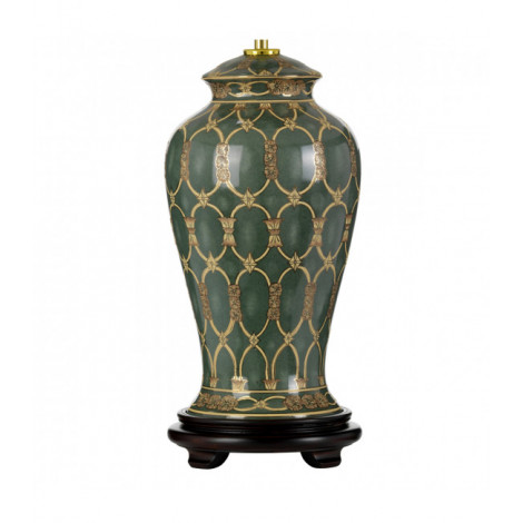 Lampe de table Sashi Vert avec or et brun 40 Cm|Lampes à poser|Luminaire Center