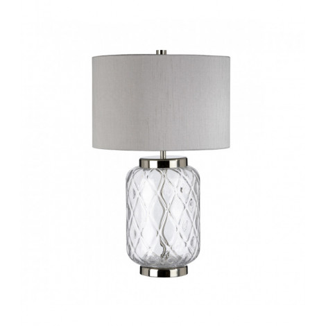Lampe de table Sola Nickel poli en métal - Verrerie Clear 30 Cm|Lampes à poser|Luminaire Center