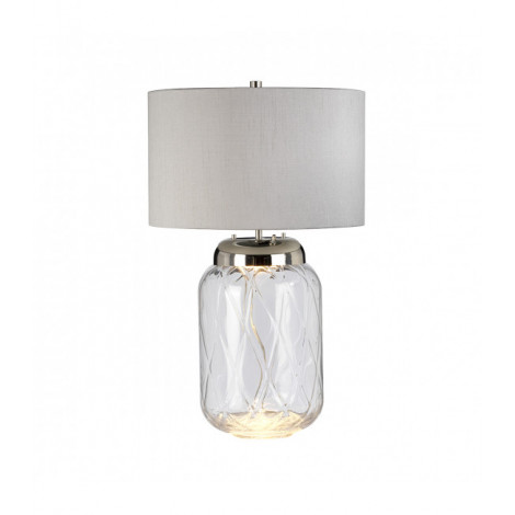 Lampe de table Sola Nickel poli en métal - Verrerie Clear 41 Cm|Lampes à poser|Luminaire Center