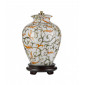 Lampe de table Soling Crème avec orange et vert 28,5 Cm|Lampes à poser|Luminaire Center