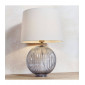 Lampe de table Jemma Acier Verre côtelé gris fumé 1 ampoule 34cm|Lampes à poser|Luminaire Center