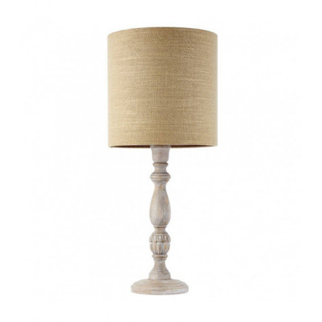 Lampe de table Sagara Bois Bois de lavage blanc 1 ampoule 42cm|Lampes à poser|Luminaire Center