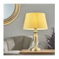 Lampe de table Evie Acier,tissu laiton antique,coton jaune 1 ampoule 55,5cm|Lampes à poser|Luminaire Center