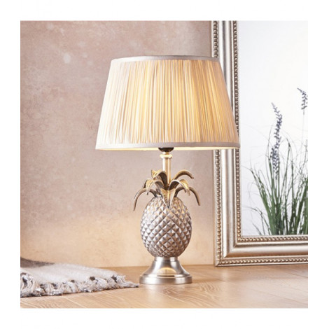 Lampe de table Freya Alliage,tissu Aluminium Plaque en étain 1 ampoule 50cm|Lampes à poser|Luminaire Center